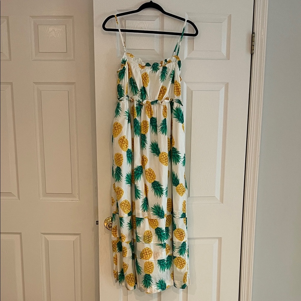 J.Crew pineapple, maxi dress size 10